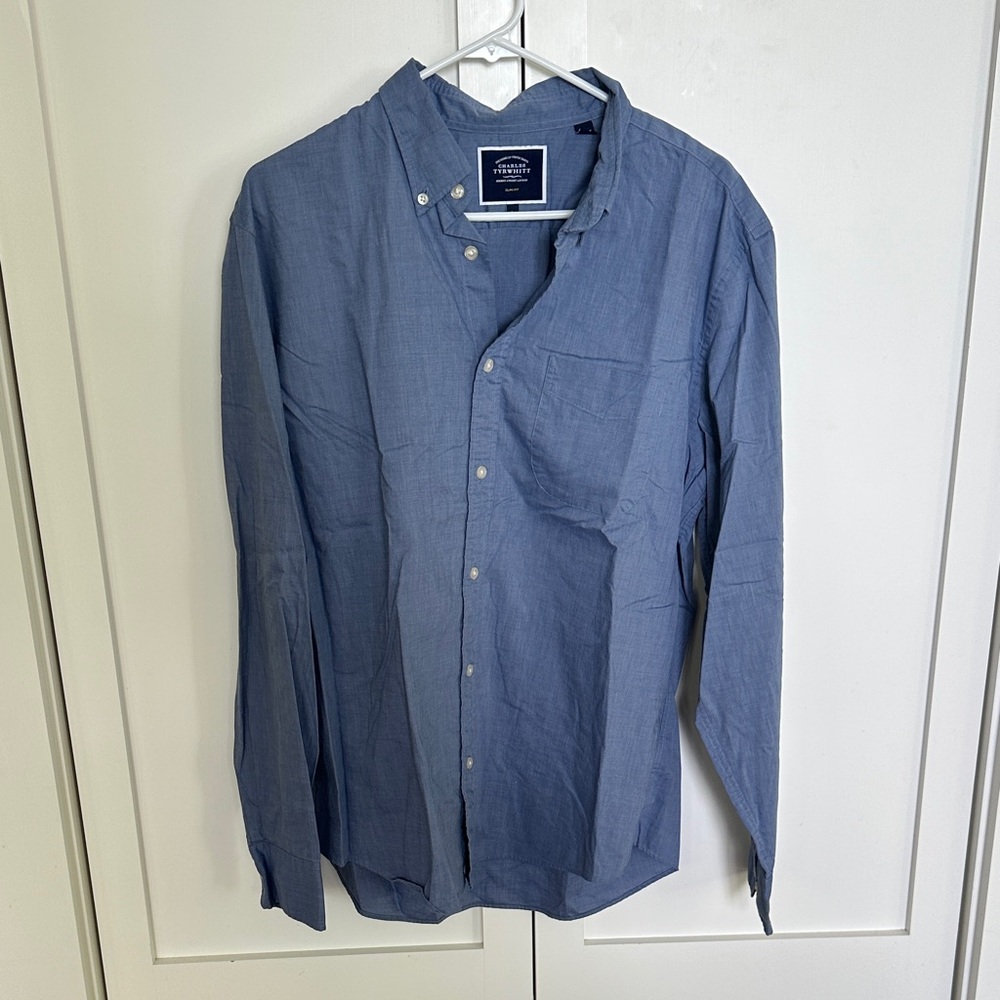 Charles Tyrwhitt Casual Blue Button-Down Shirt